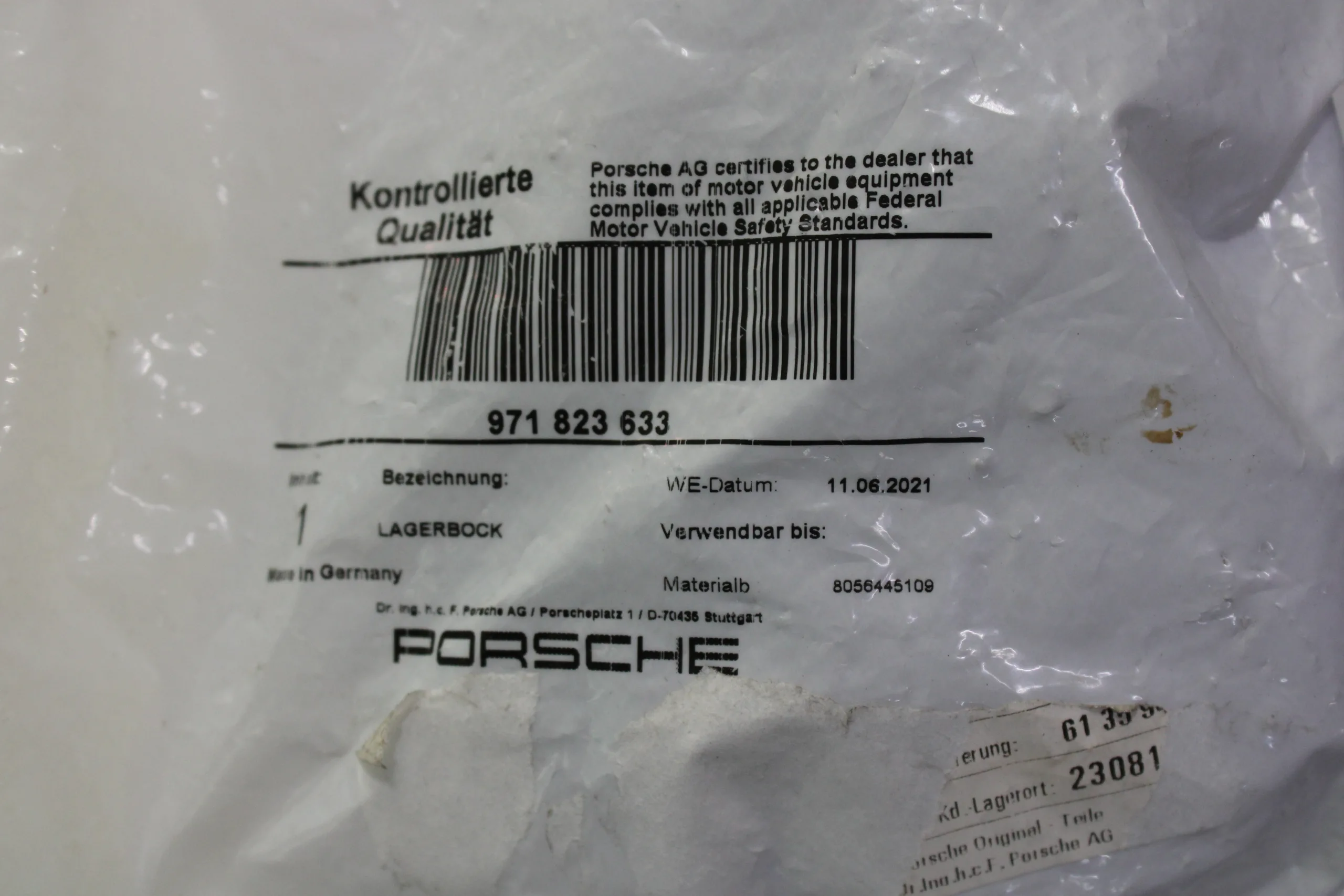 Porsche Panamera Hood Release Handle Bracket 971823633