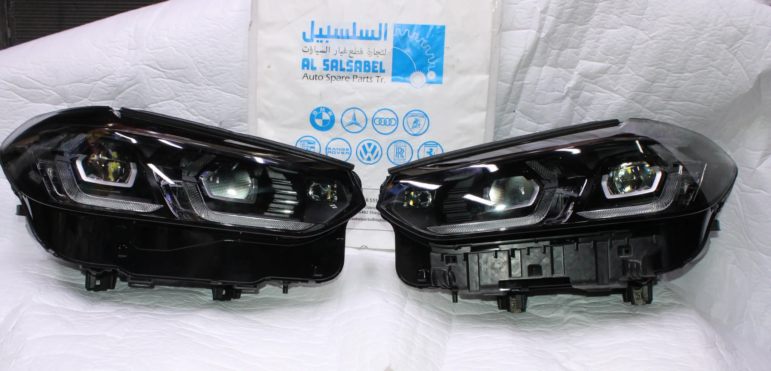 Pair For BMW X3 G01 LCI X4 G02 LCI Headlight Black COMPLETE OEM