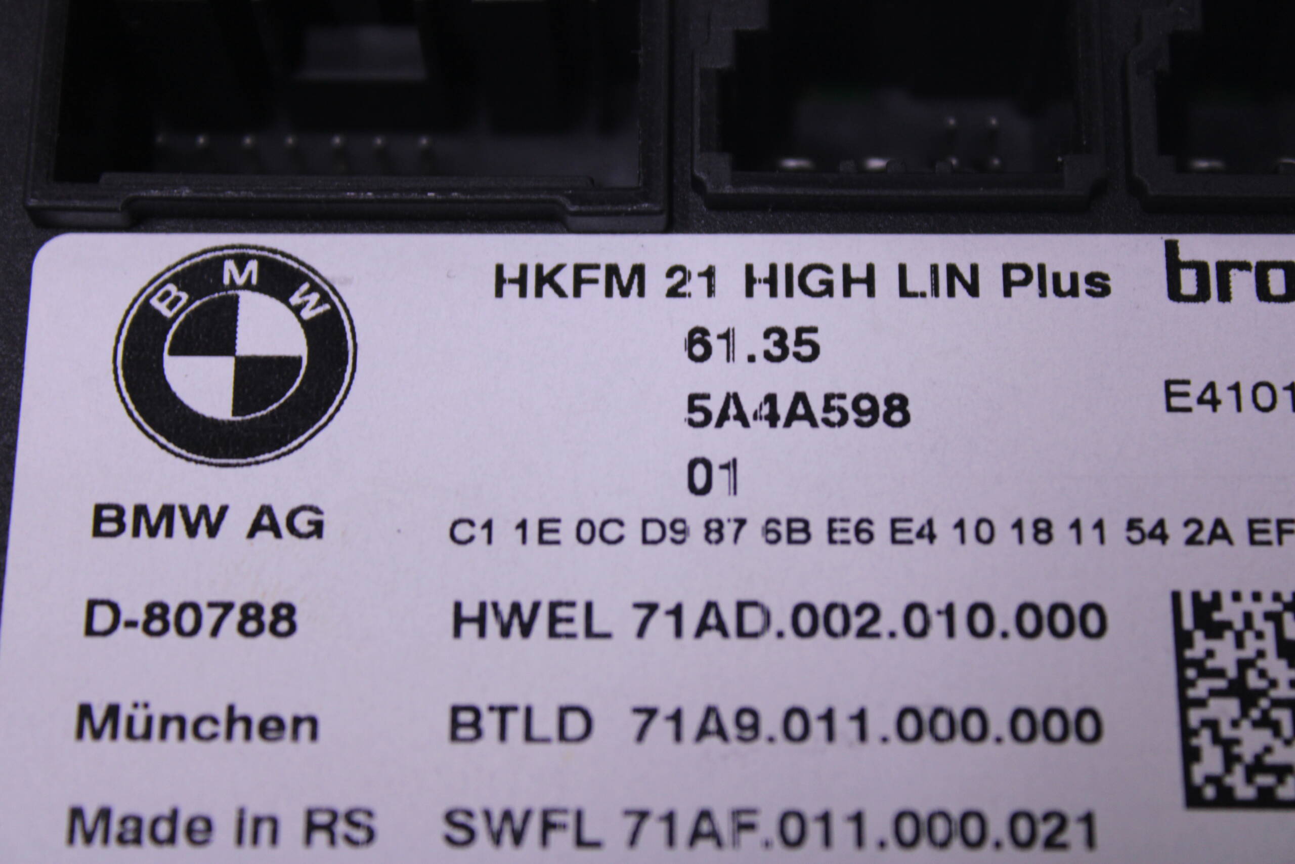 61355A4A598 BMW X5 X6 X7 Control unit for decklid function module 61355A74B10