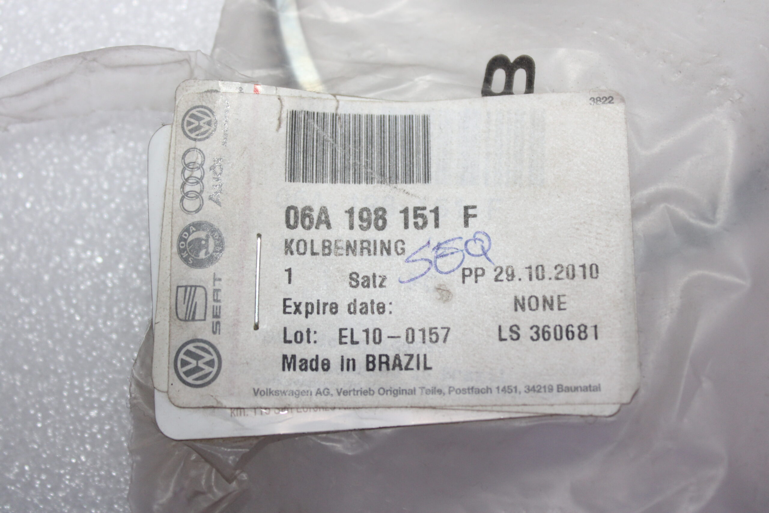 Volkswagen 1Set Piston Rings 06A198151F