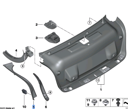 Bmw 3 Series G20 Gutter Strip Right 51497430620