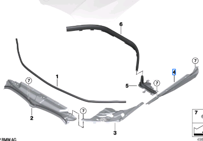 Bmw 3 Series G20 Sealing Side Panel Left 51767419385 Bmw 3 Series G20 Sealing Side Panel Left 51767419385