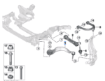 BMW 5 SERIES G30 LEFT TENSION STRUT WITH RUBBER MOUNTING 31106861165-T