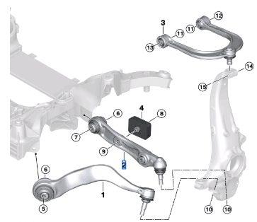 BMW 7 SERIES G70 WISHBONE BOTTOM RUBBER RIGHT 31106898554-T