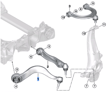 BMW 5 SERIES G60 LEFT TENSION STRUT WITH RUBBER MOUNTING 31108833031-T