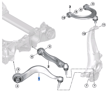 BMW 5 SERIES G60 RIGHT TENSION STRUT WITH RUBBER MOUNTING 31108833032-T
