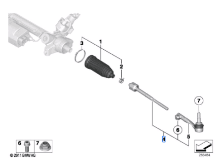 BMW 3 SERIES G20 LEFT TIE ROD 32105B5FE28
