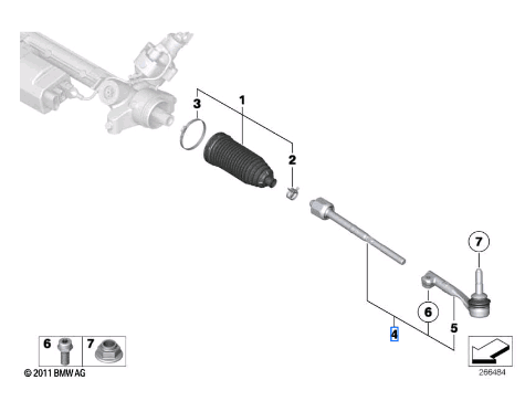 Bmw 3 Series G20 Left Tie Rod 32105B5Fe28-D Bmw 3 Series G20 Left Tie Rod 32105B5Fe28