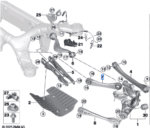 BMW 5 SERIES G38 GUIDING SUSPENS LINK W RUBBER MOUNT RIGHT 33306883646-T