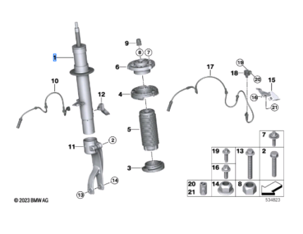 BMW X5 SERIES G05 G05 LCI G18 G18 LCI X6 SERIES G06 G06 LCI SPRING STRUT FRONT LEFT 37106896439