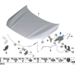BMW 1 SERIES F40 LEFT ENGINE HOOD HINGE 41009465225