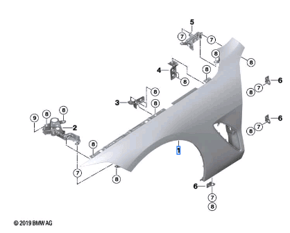 BMW 8 SERIES G14 SIDE PANEL FRONT RIGHT 41009491430-T