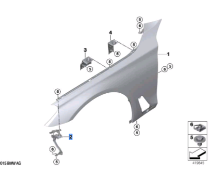 BMW 7 G11 G12 FENDER BRACKET LEFT 41357475309