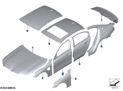 BMW 5 SERIES G60 DOOR ALUMINIUM FRONT LEFT 41515A32EA3