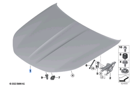 BMW 7 SERIES G70 ENGINE HOOD 41619628638