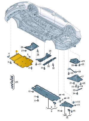 AUDI A6 ENGINE UNDER SHIELD 4K0863821H-C