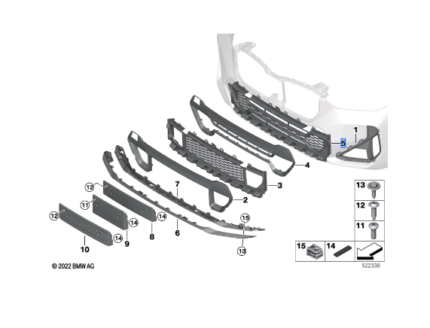 BMW X1 SERIES U11 U12 GRILLE CENTRE BOTTOM 51115A0B678