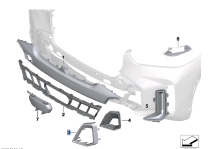 BMW X5 SERIES G18 LCI BLENDE GITTER LEFT 51115A3F3B3