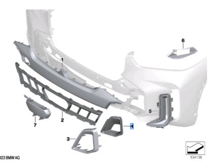 BMW X5 SERIES G18 LCI COVER BUMPER TRIM RIGHT 51115A3F3C2