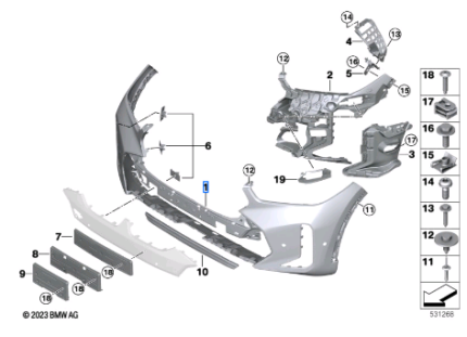 BMW X6 SERIES G06 LCI EMPTY BUMPER 51115A50FE4