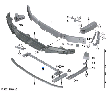 BMW 2 SERIES F44 CROSSLINK FRONT 51117301605