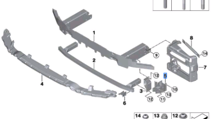 BMW X3 SERIES G01 ADAPTER FRONT LEFT 51117399965