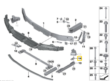 BMW 2 SERIES F44 NUT PLATE 51117418290