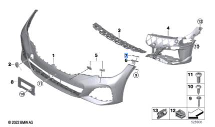 BMW 3 SERIES G20 GUIDE BUMPER LEFT TOP 51117422249