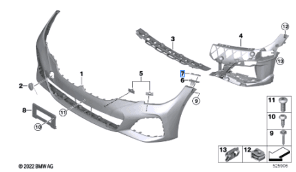 BMW 3 SERIES G20 GUIDE BUMPER RIGHT TOP 51117422250
