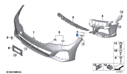 BMW 3 SERIES G20 GUIDE BUMPER LEFT BOTTOM 51117422251