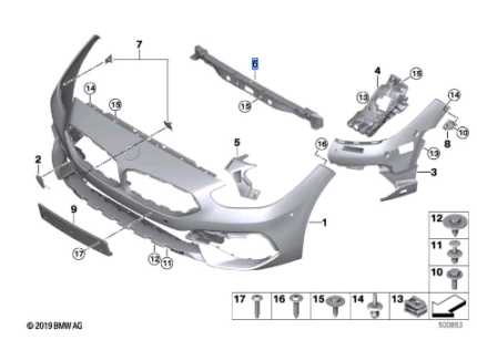 BMW Z4 SERIES G29 MOUNT BUMPER FRONT CENTRE 51117436861