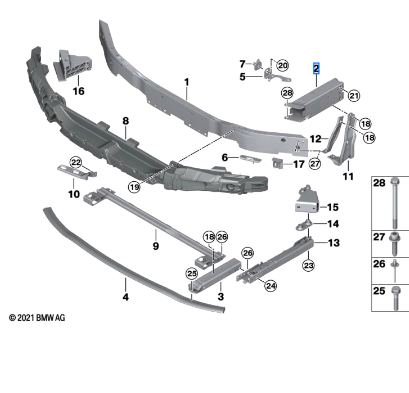 BMW 2 SERIES F44 DEFORMATION ELEMENT FRONT LEFT 51117459887