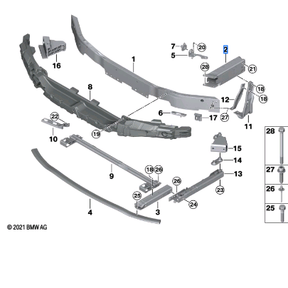 BMW 2 SERIES F44 DEFORMATION ELEMENT FRONT RIGHT 51117459888