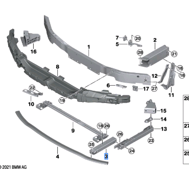 BMW 2 SERIES F44 DEFORMATION ELEMENT FRONT BOTTOM RIGHT 51117459892