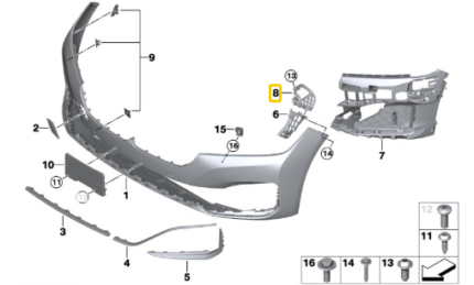 BMW 7 SERIES G12 LCI GUIDE UPPER LEFT 51117475191
