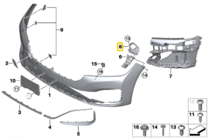 BMW 7 SERIES G12 LCI GUIDE UPPER RIGHT 51117475192