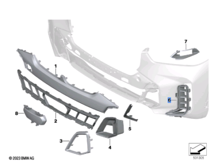 BMW X5 SERIES G05 LCI BLENDE AIRCUTAIN LEFT 51118085623