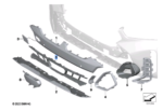 BMW X6 SERIES G06 LCI GRILLE AIR INLET MIDDLE 51118085657
