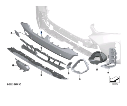 BMW X6 SERIES LCI BUMPER TRIM FRONT PAINTED 51118085999