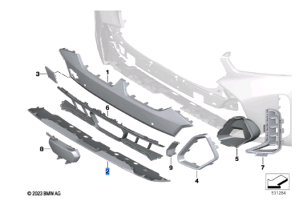BMW X6 SERIES G06 LCI BUMPER TRIM PAINTED LOWER 51118086000