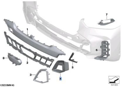 BMW X5 SERIES G05 LCI TRIM AIR INLET LEFT 51118086039