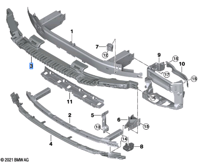 BMW 5 SERIES G30 IMPACT ABSORBER TOP 51118098671
