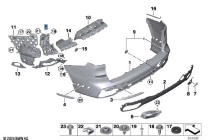 BMW X7 SERIES G07 G07 LCI LOCATOR BUMPER INNER LEFT 51128069901