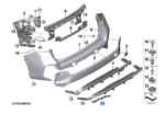 BMW X1 SERIES U11 U12 BUMPER TRIM REAR LEFT 51128083649