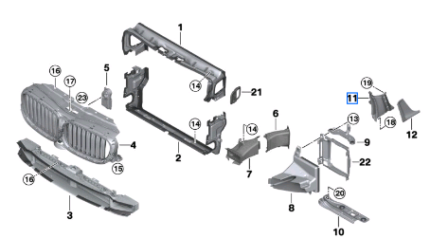 BMW 5 SERIES G30 AIR DUCT SIDE PANEL INNER RIGHT 51137349592