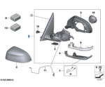 BMW X5 SERIES G05 LCI EXTERIOR MIRROR TOP VIEW MEMORY LEFT 51165A30B81