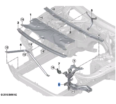 BMW 5 SERIES G30 MOUNTING HEADLIGHT RIGHT 51647383858