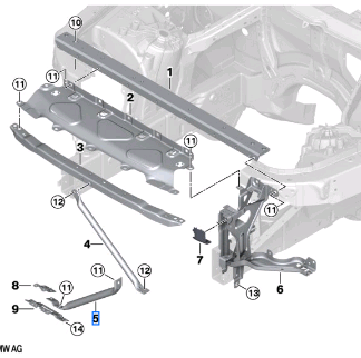 BMW X5 SERIES G05 SUPPORT FRONT PANEL RIGHT LOWER 51647469802