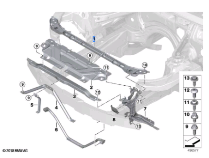 BMW 2 SERIES G42 3 SERIES G20 G20 LCI G21 G21 LCI G28 G28 LCI i3 RADIATOR SUPPORT 51647499226