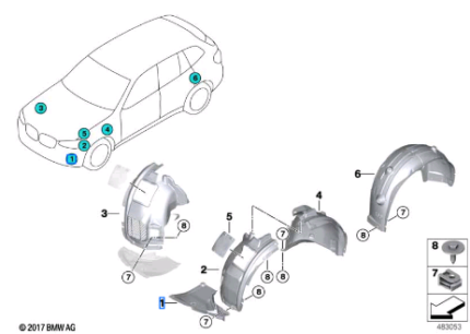 BMW X3 SERIES G01 COVER BOTTOM LEFT 51717445679